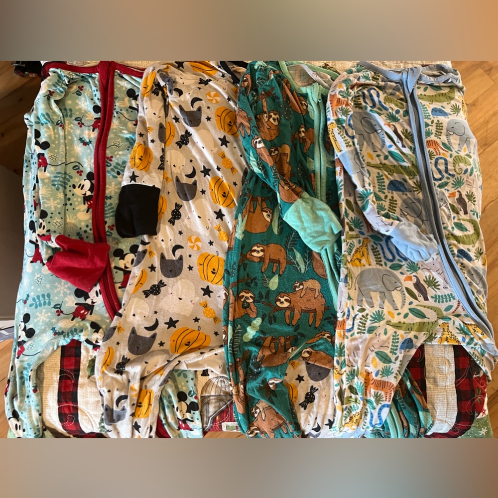 Four Little Sleepies rompers